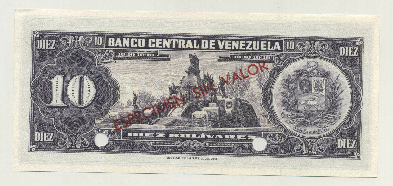 Venezuela 10 Bolivares ND 1963-70 Pick 45s UNC Venezuela 10 Bolivares ND 1963-70 Pick 45s UNC