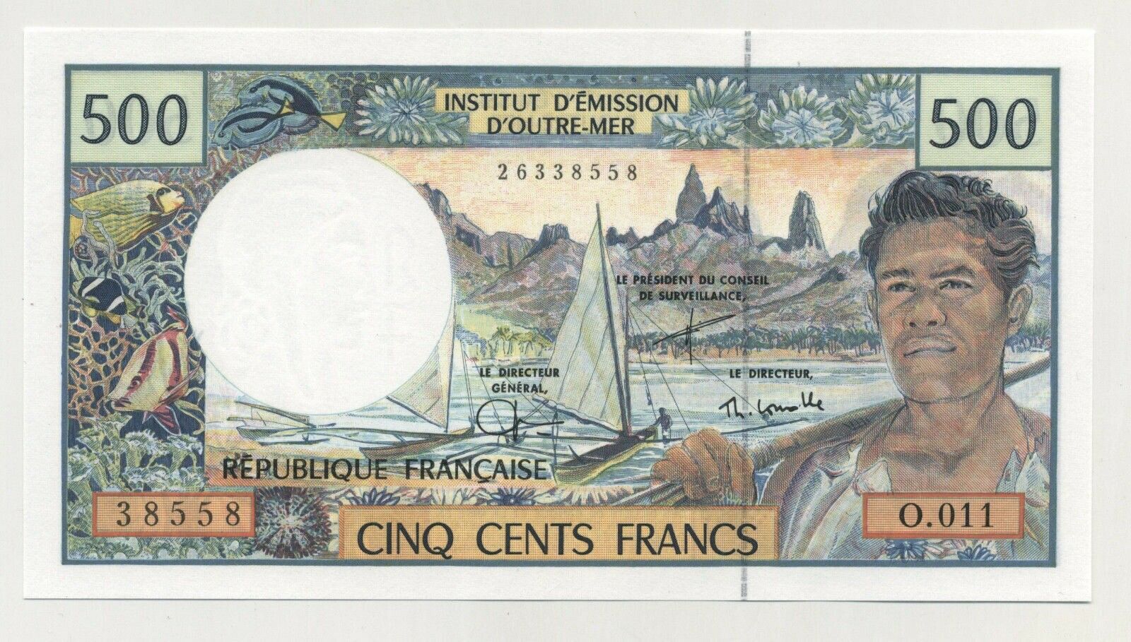 French Pacific Terr 500 Francs ND 1992 Pick 1b UNC French Pacific Terr 500 Francs ND 1992 Pick 1b UNC