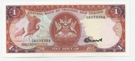 Trinidad & Tobago 1 Dollar ND 1985 Pick 36c UNC