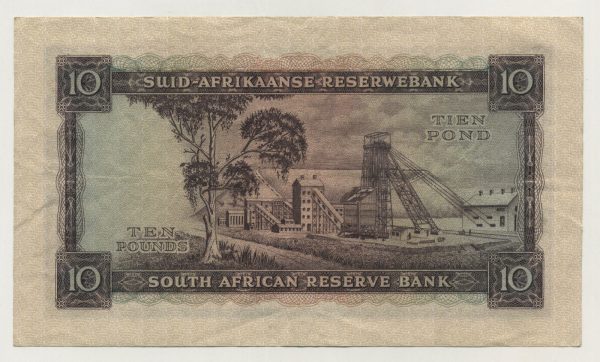 South Africa 10 Pounds 10-8-1955 Pick 98 XF-