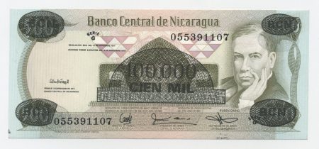 Nicaragua 100000 Cordobas D1987 1987 Pick 149 UNC