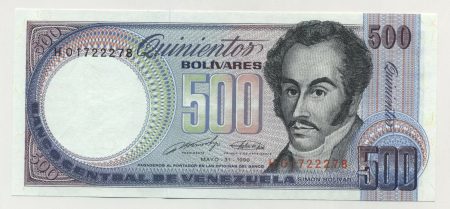 Venezuela 500 Bolivares 31-5-1990 Pick 67d UNC