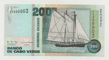 Cape Verde 200 Escudos 8-8-1992 Pick 63 UNC