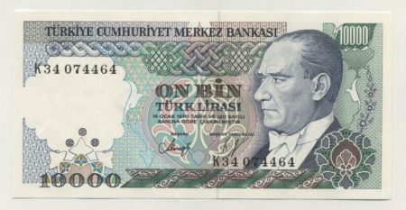Turkey 10000 Lira L 1970 1989 Pick 200 UNC