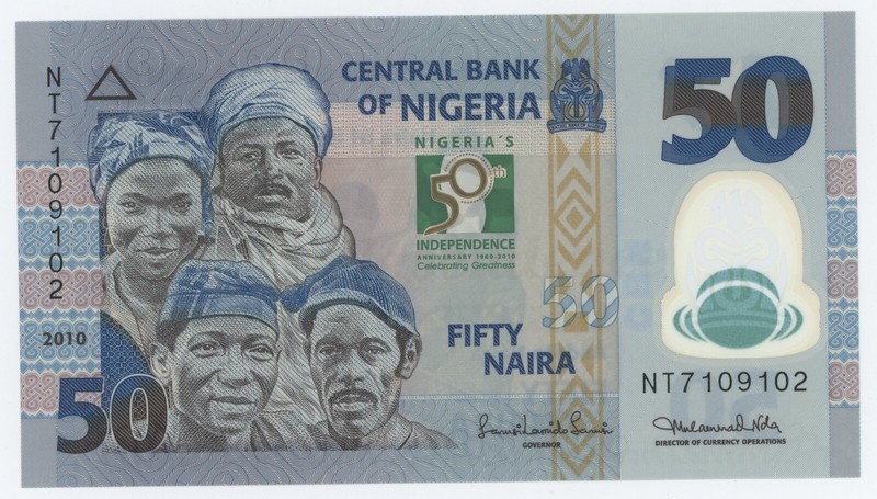 Nigeria 50 Naira 2010 Pick 37 UNC Polymer Nigeria 50 Naira 2010 Pick 37 UNC Polymer