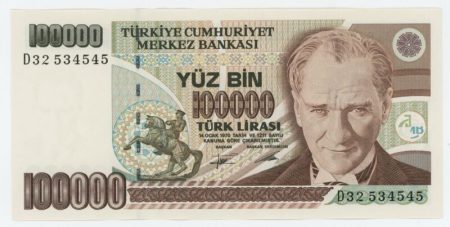 Turkey 100000 Lira L 1970 Pick 205 UNC