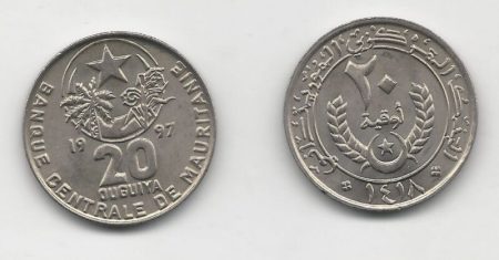 MAURITANIA 1997 20 OUGUIYA Copper Nickel KM 5 UNC