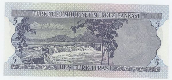 Turkey 5 Lira L 1970 1975 Pick 185 UNC