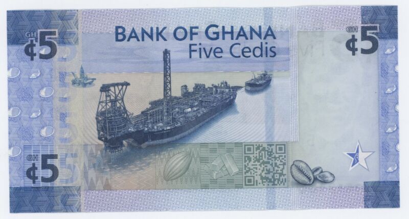 Ghana 5 Cedis 4-8-2017 Pick 44 UNC Ghana 5 Cedis 4-8-2017 Pick 44 UNC