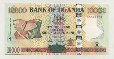 Uganda 10000 Shilingi 2005 Pick 45a XF+