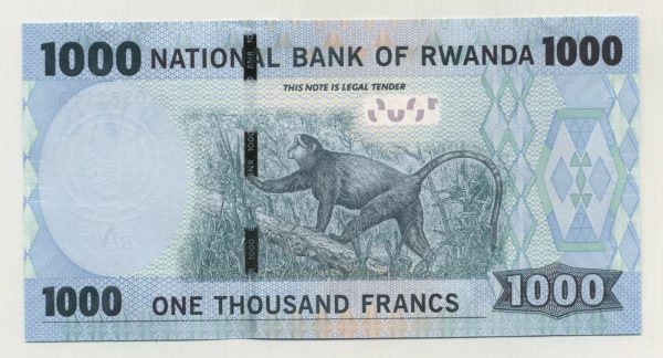 Rwanda 1000 Francs 1-5-2015 Pick 39 UNC
