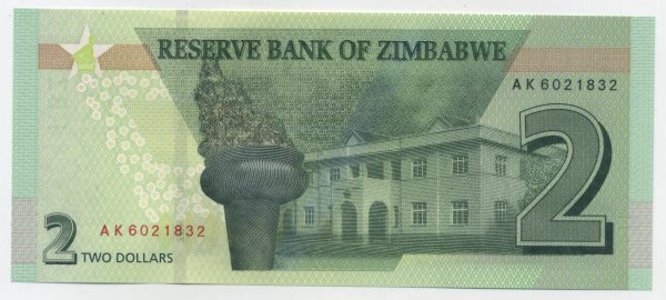 Zimbabwe 2 Dollars 2019 Pick New UNC