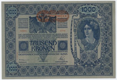 Austria 1000Kronen 2-1-1902 Pick 61 aUNC
