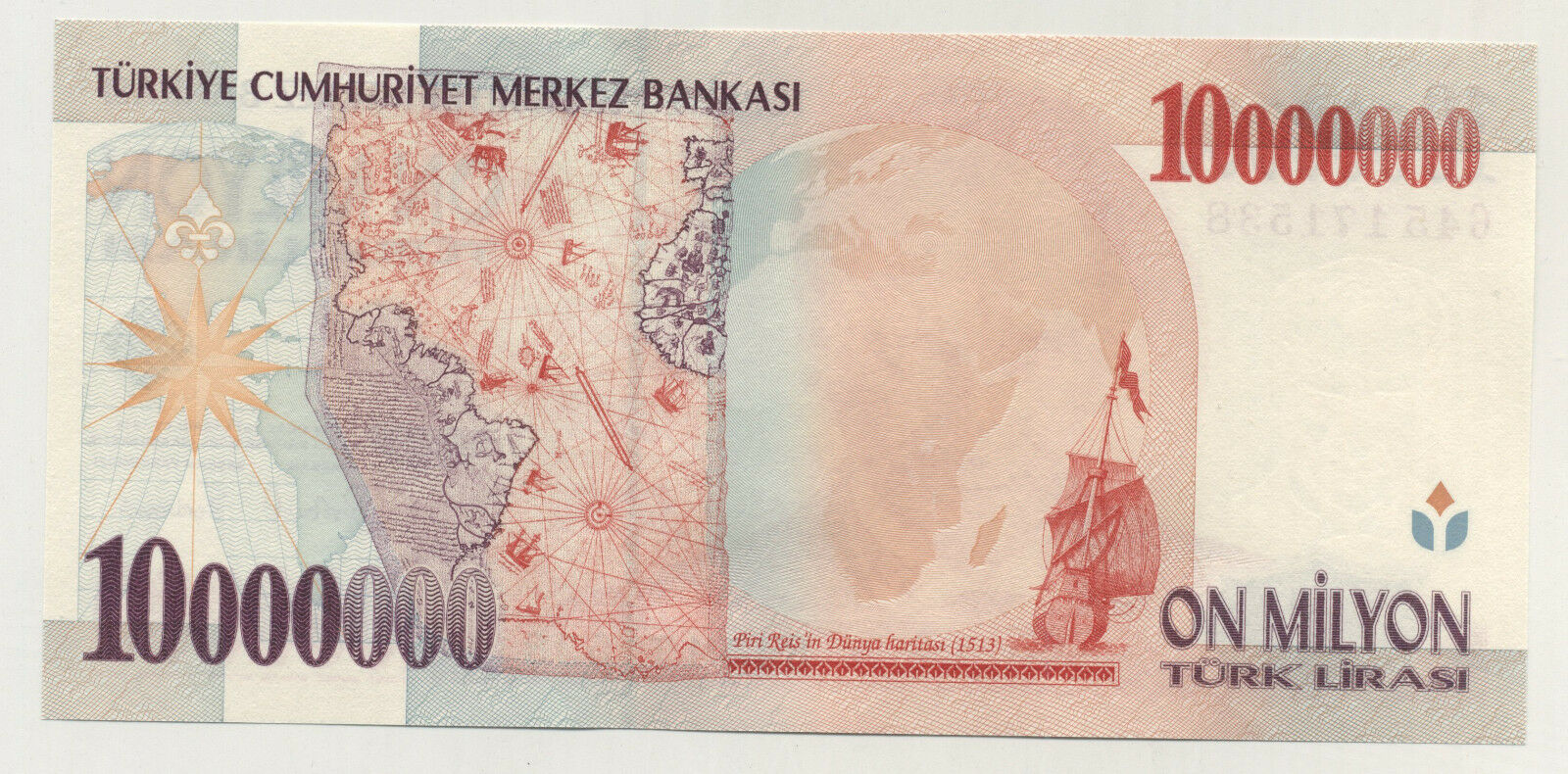 Turkey 10000000 Lira L.1970 1999 Pick 214 UNC Turkey 10000000 Lira L.1970 1999 Pick 214 UNC