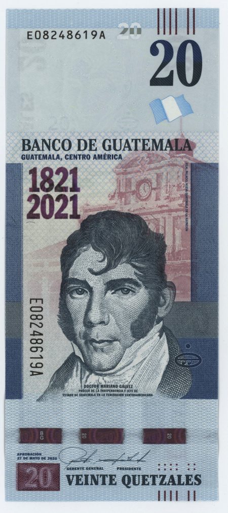 Guatemala 20 Quetzales 27-5-2020 P 127 UNC