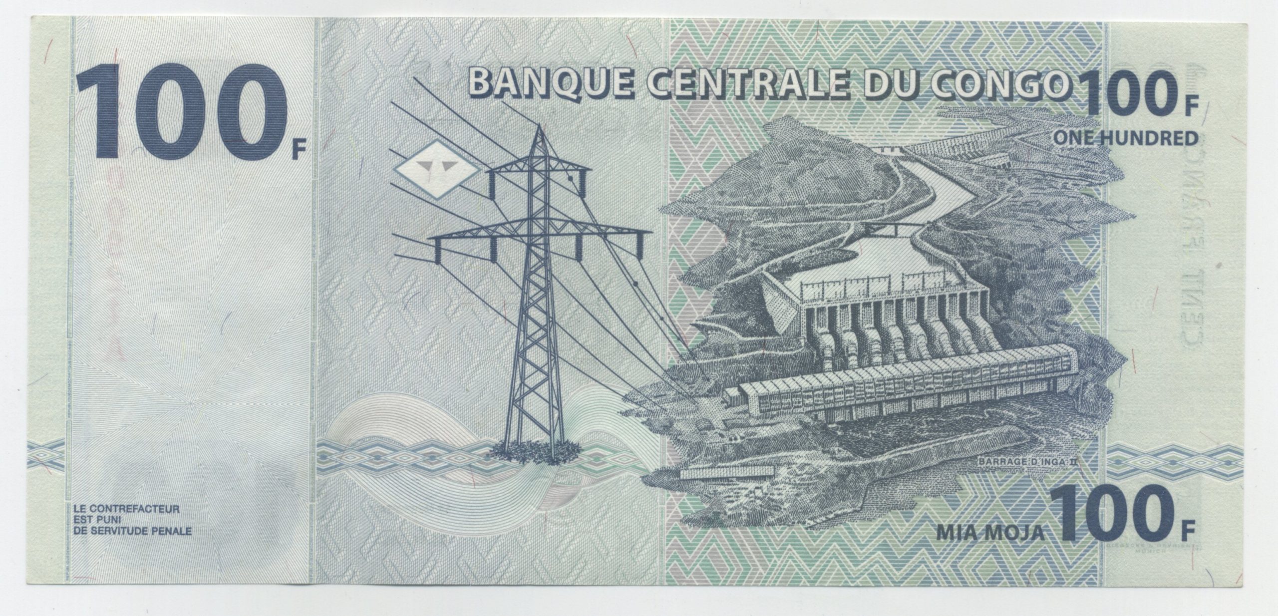 Congo Dem. Rep 100 Francs 4-1-2000 Pick 92 aUNC G&D Congo Dem. Rep 100 Francs 4-1-2000 Pick 92 aUNC G&D