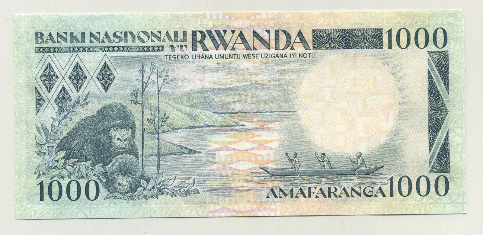 Rwanda 1000 Francs 1-1-1988 Pick 21 UNC Rwanda 1000 Francs 1-1-1988 Pick 21 UNC