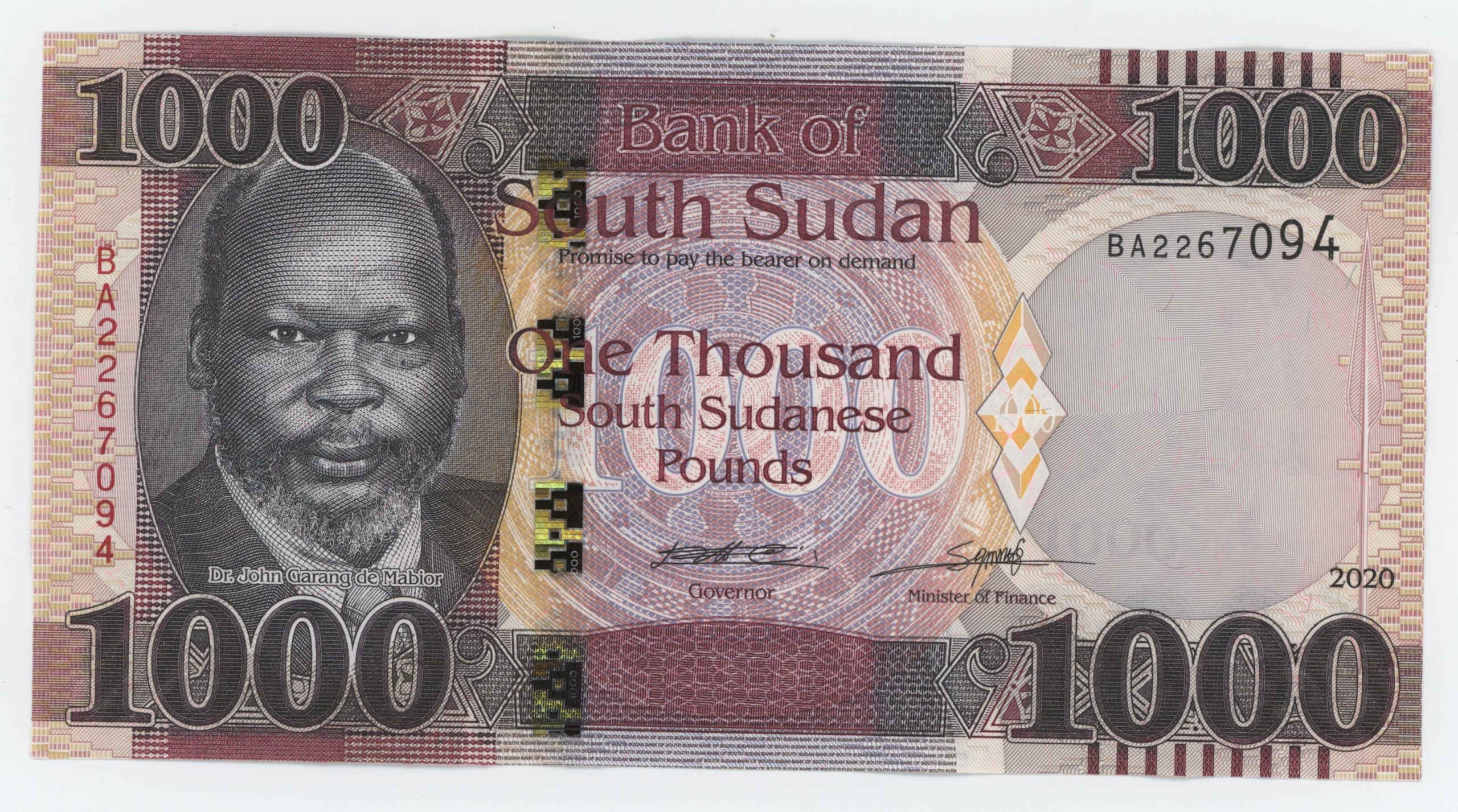 South Sudan 1000 Pounds 2020 Pick 17 UNC South Sudan 1000 Pounds 2020 Pick 17 UNC