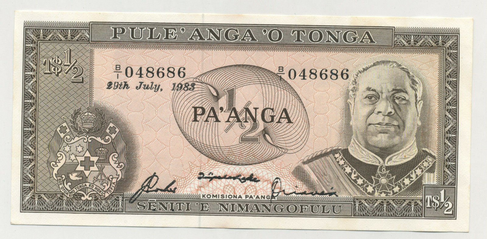 Tonga 1-2 Paanga 29-7-1983 Pick 18c aUNC Tonga 1-2 Paanga 29-7-1983 Pick 18c aUNC