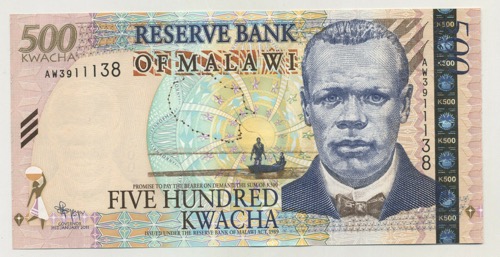 Malawi 500 Kwacha 31-1-2011 Pick 56 UNC