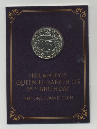 Gibraltar £1 2021 95th Queen Anniversary Glorious Years in coin card UNC Gibraltar £1 2021 95th Queen Anniversary Glorious Years in coin card UNC
