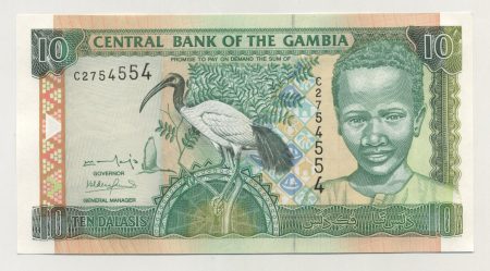 Gambia 10 Dalasis ND 2001 Pick 21a UNC