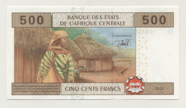 Central African St. 500 Francos 2002 Pick 206U UNC