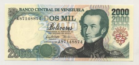 Venezuela 2000 Bolivares 21-12-1995 Pick 74b UNC