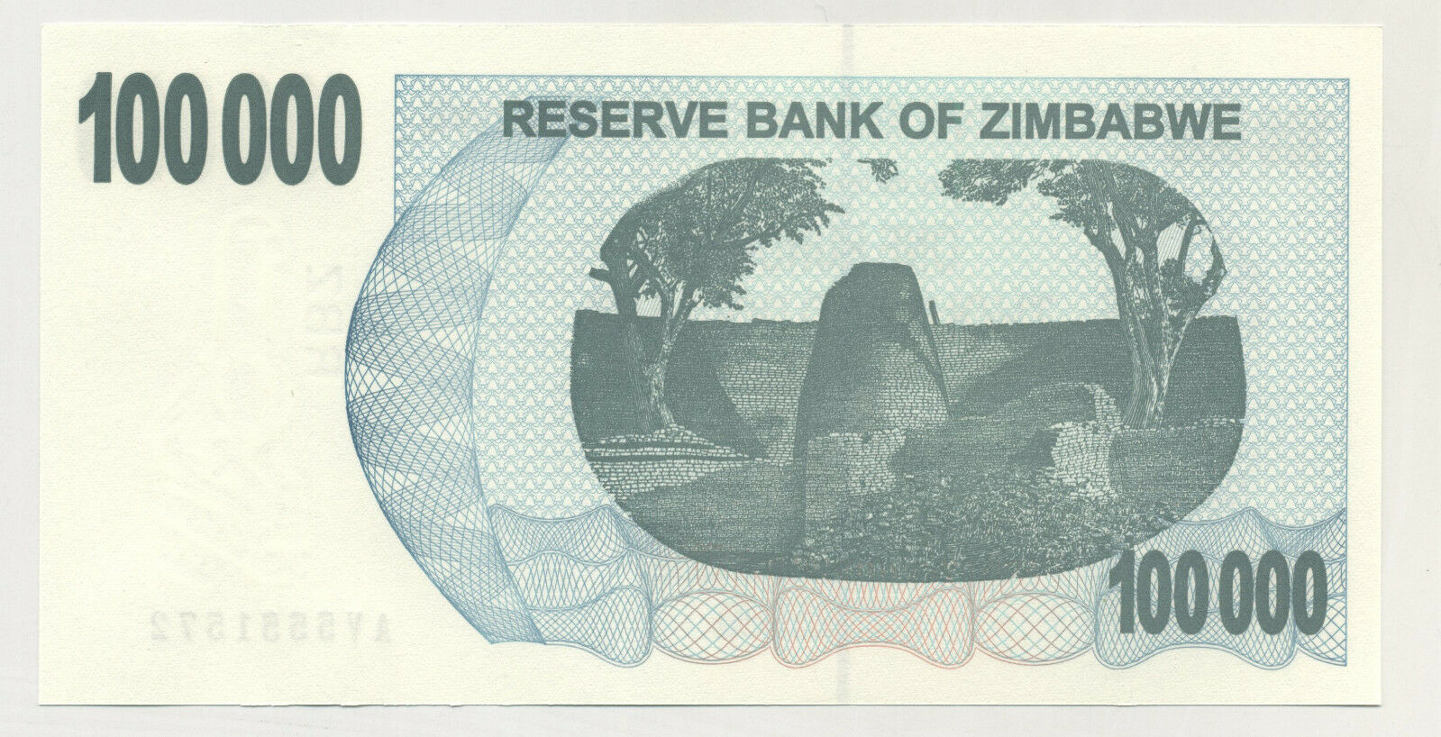 Zimbabwe 100000 100 000 Dollars 1-8-2006 Pick 48b UNC Zimbabwe 100000 100 000 Dollars 1-8-2006 Pick 48b UNC
