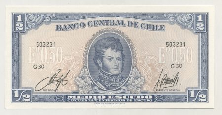 Chile 1-2 Peso ND Pick 134Aa UNC