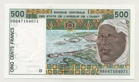 West African States 500 Francs 1998 Pick 410Di UNC