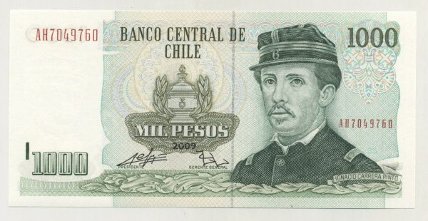 Chile 1000 Pesos 2009 Pick 154g UNC