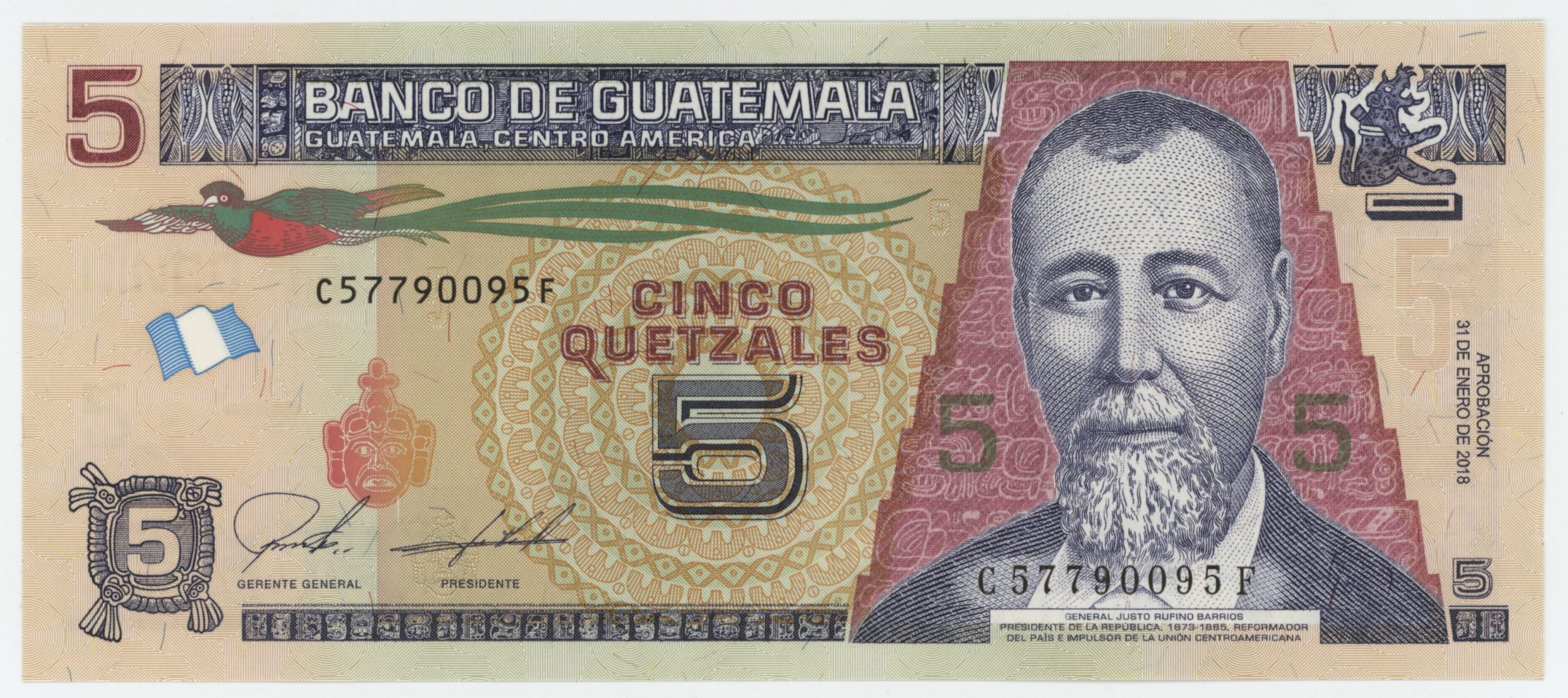 Guatemala 5 Quetzales 31-1-2018 Pick 125A UNC Guatemala 5 Quetzales 31-1-2018 Pick 125A UNC