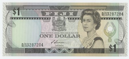 Fiji 1 Dollar ND 1987 Pick 86 UNC