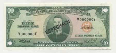 Dominican Republic 10 Pesos ND 1964-74 Pick 101s UNC