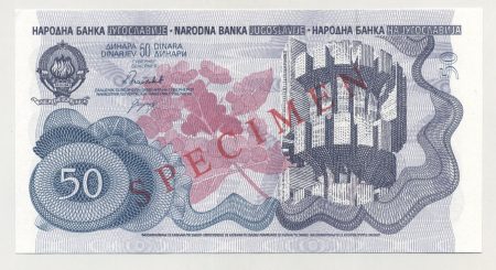 Yugoslavia 50 Dinara 1-1-1990 Pick 101s UNC Ref2