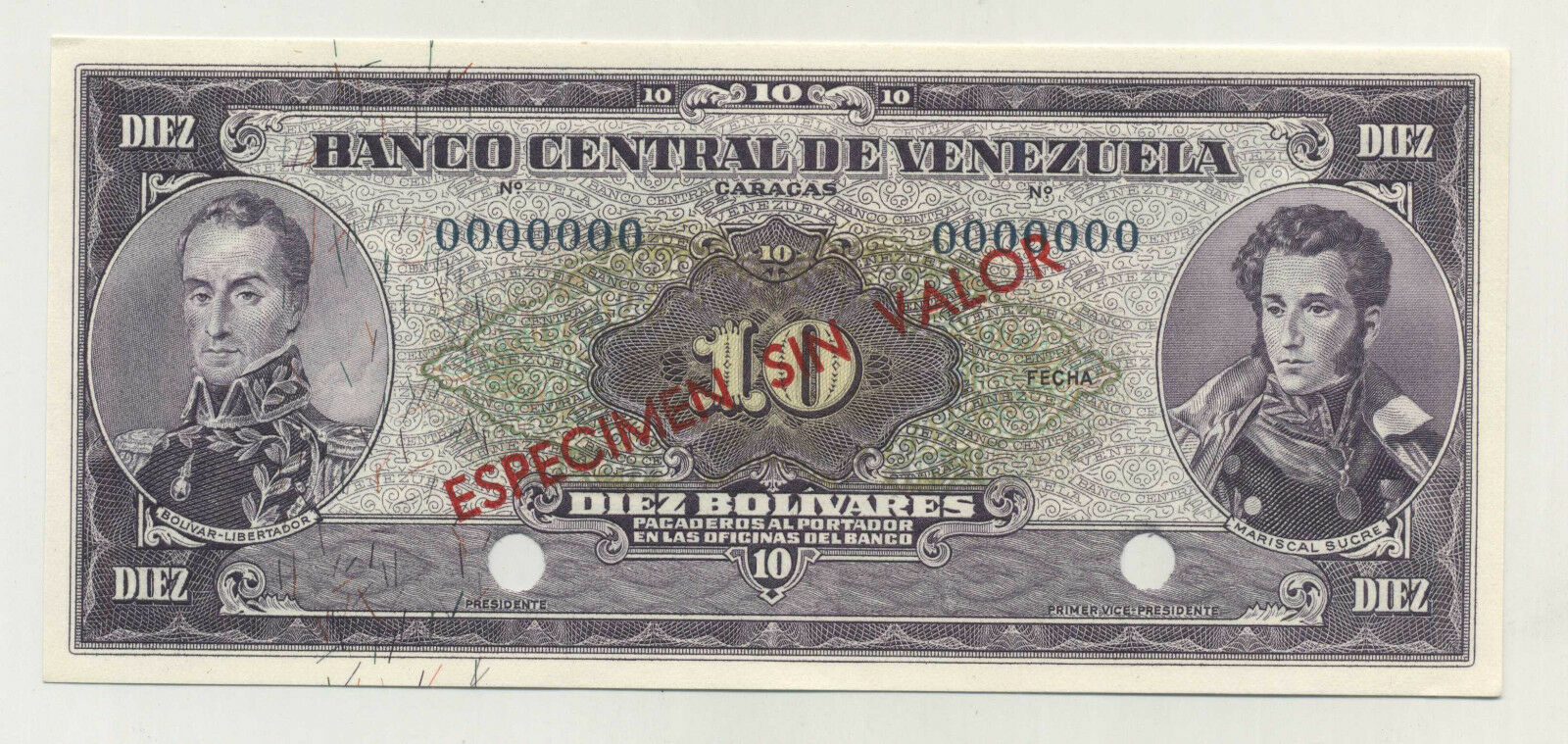 Venezuela 10 Bolivares ND 1963-70 Pick 45s UNC Venezuela 10 Bolivares ND 1963-70 Pick 45s UNC