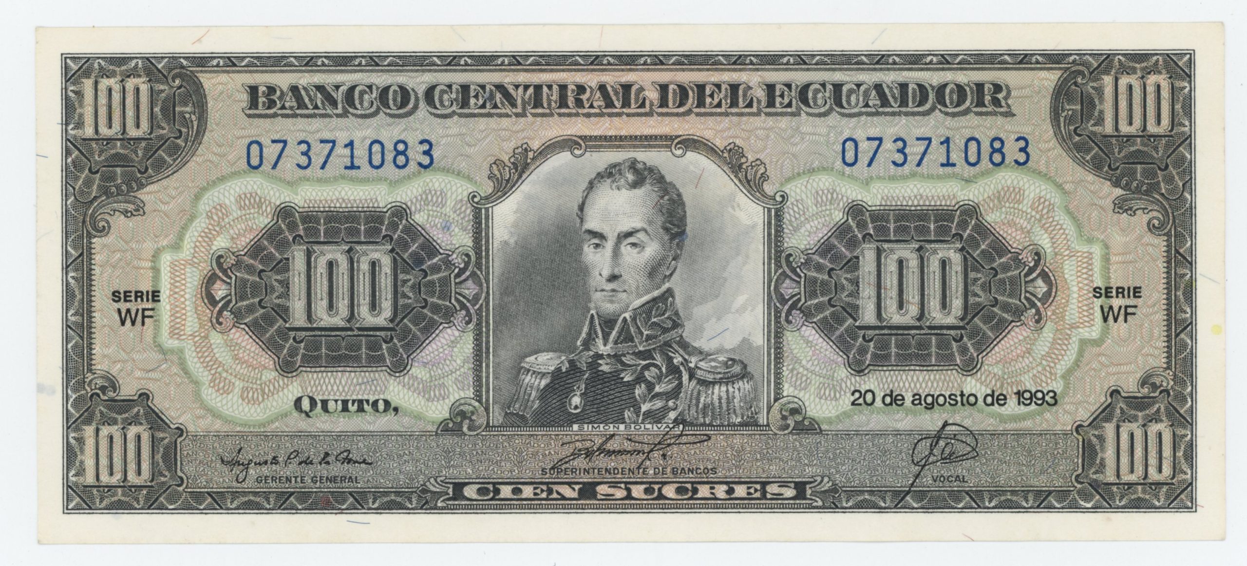 Ecuador 100 Sucres 20-8-1993 Pick 123Ab UNC Ecuador 100 Sucres 20-8-1993 Pick 123Ab UNC