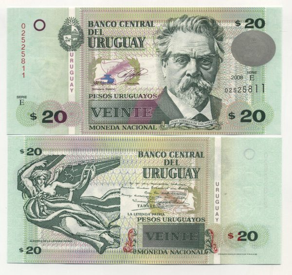 Uruguay 20 Pesos 2008 Pick 86a UNC