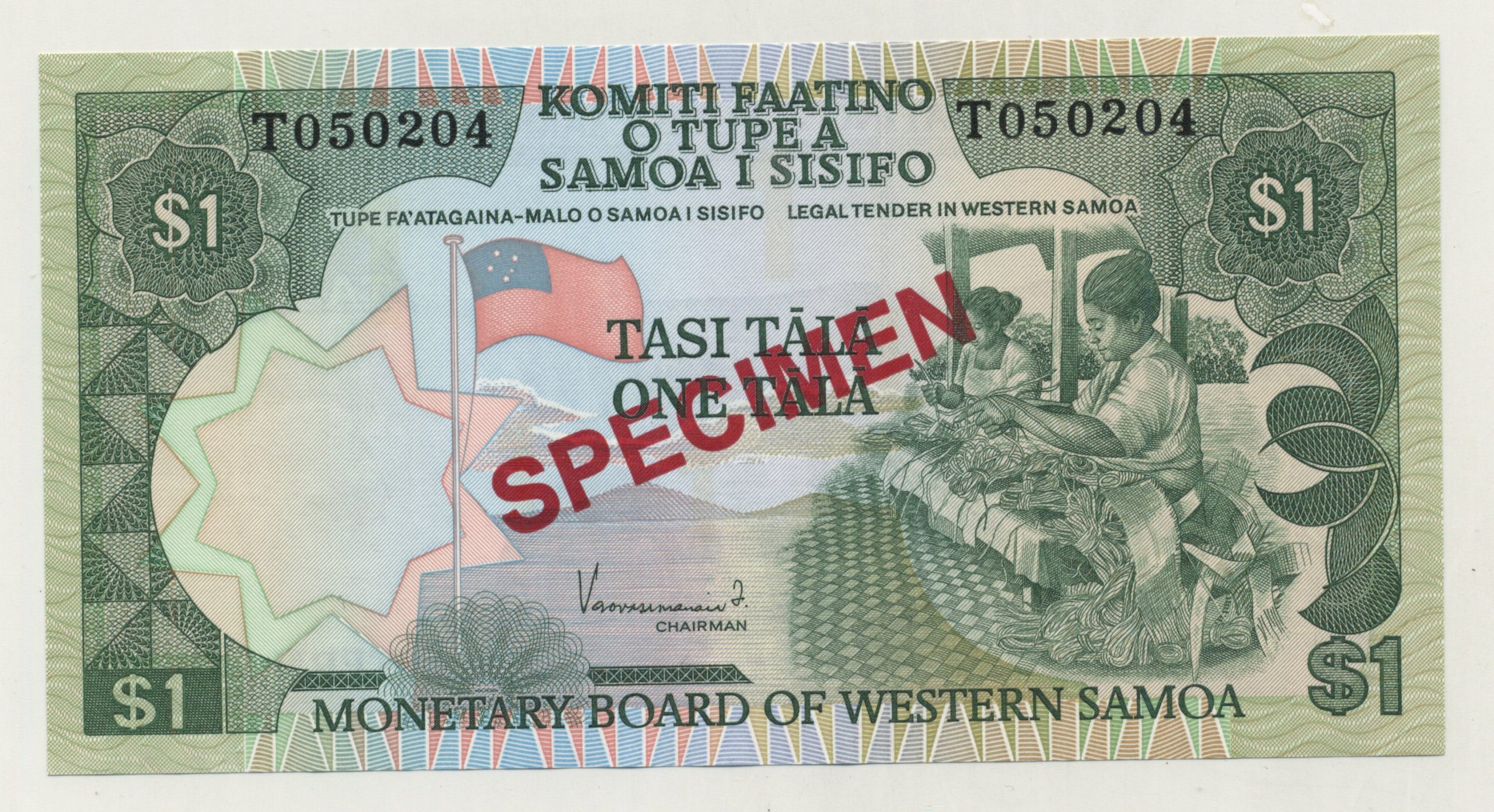 Samoa 1 Tala ND 1980 Pick 19.s UNC Specimen Samoa 1 Tala ND 1980 Pick 19.s UNC Specimen