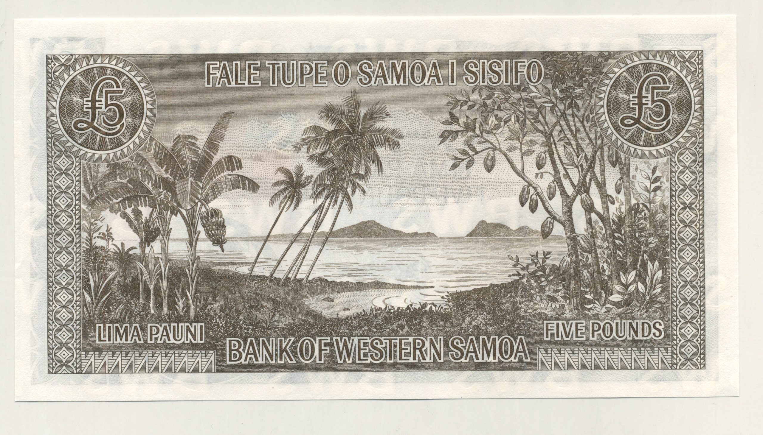 Samoa 5 Pounds ND 1963 2020 Pick 15CS UNC Samoa 5 Pounds ND 1963 2020 Pick 15CS UNC