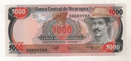 Nicaragua 5000 Cordobas L 1985 Pick 146 UNC