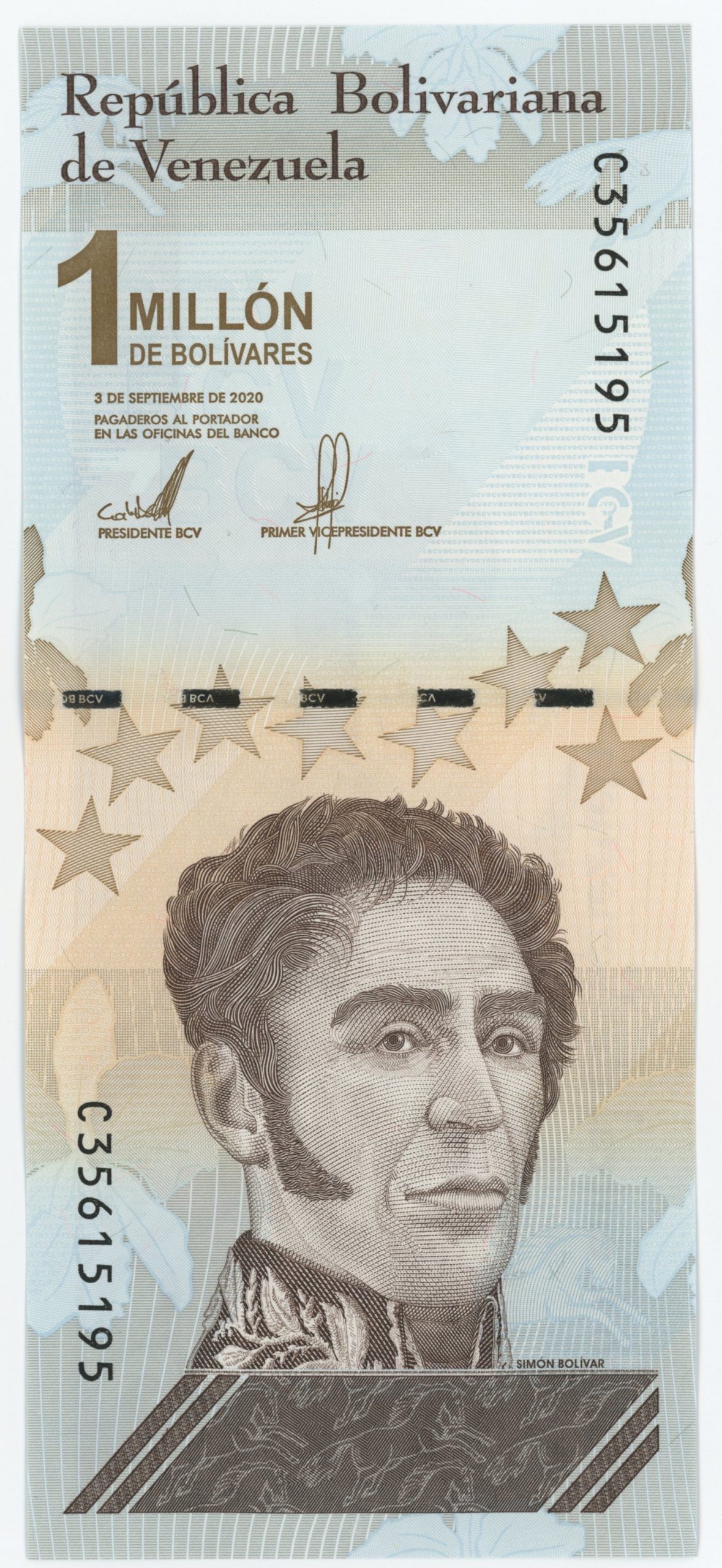 Venezuela 1000000 Bolivares 3-9-2020 P 114 UNC Ser C Venezuela 1000000 Bolivares 3-9-2020 P 114 UNC Ser C