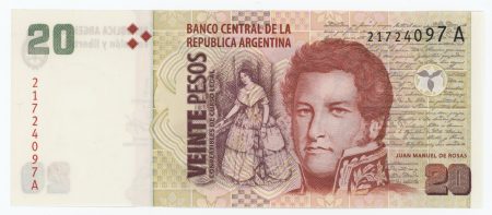 Argentina 20 Pesos ND 1999 Pick 349 UNC