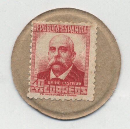 Spain España 40 Centimos ND1938 Pick 96 NL RED Portrait Unc