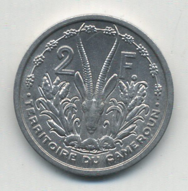 Cameroon Cameroun 2 Francs 1948 KM 9 UNC Uncirculated coin aluminum