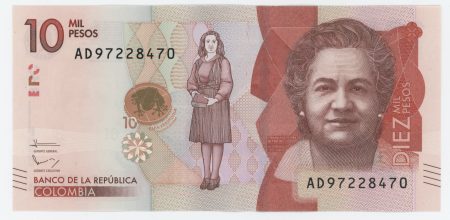 Colombia 10000 Pesos 2-8-2016 Pick 460 UNC