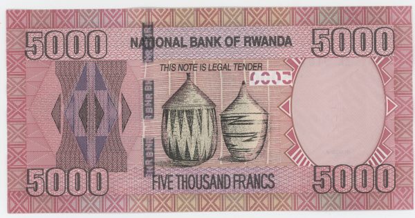 Rwanda 5000 Francs 1-12-2014 Pick 41 UNC Gorilla