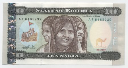Eritrea 10 Nakfa 24-5-1997 Pick 3 UNC