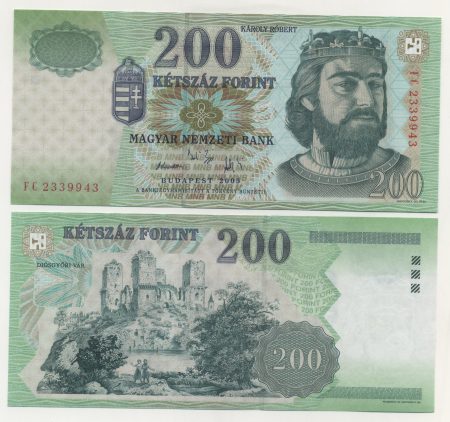 Hungary 200 Forint 2005 Pick 187e UNC